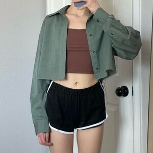 Stafford Wrinkle-Free Button-Up Shirt in Sage Green